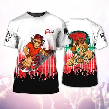 Мужская футболка DJ Rock Music, повседневные футболки с круглым вырезом и коротким рукавом, топы, модная уличная одежда в стиле хип-хоп Harajuku, летняя футболка Оверсайз
