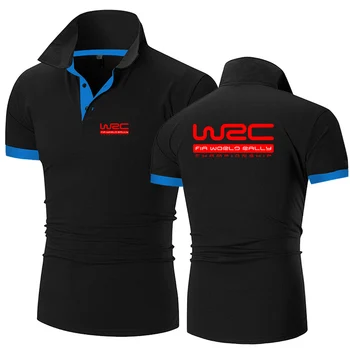 Чемпионат мира по ралли WRC Новая Модная рубашка Поло Мужская Повседневная рубашка с отложным воротником и коротким рукавом Облегающие Летние топы Поло