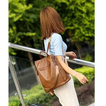 2023 Новый противоугонный женский рюкзак большой емкости, студенческий рюкзак для путешествий, модный школьный рюкзак из искусственной кожи